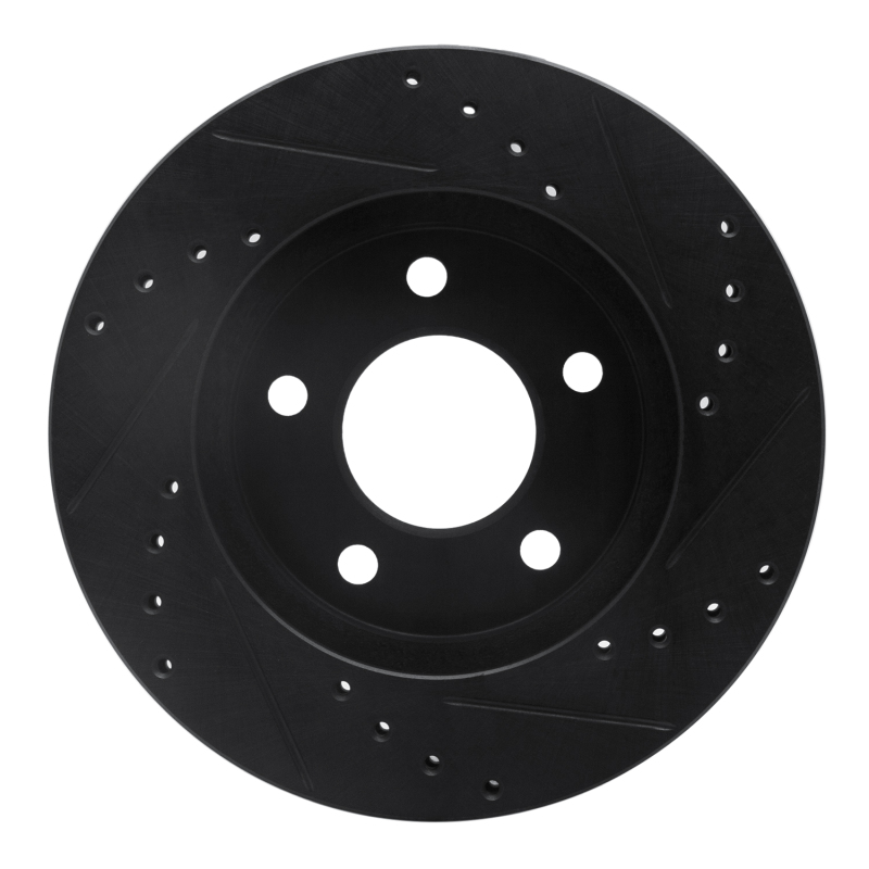 Buick Rendezvous Brake Rotor (1) - Front Left - R1 Concepts - Drilled & Slotted - Black - `01-`07